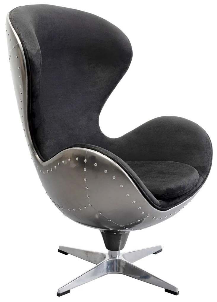 Lounge otočné kreslo čierne