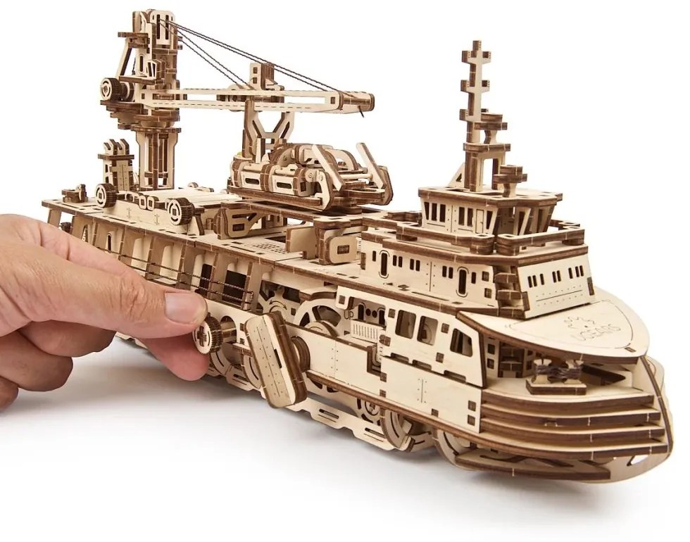 Ugears 3D puzzle Research Vessel – Výskumné plavidlo 575 ks