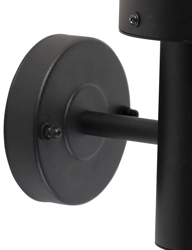 Vonkajšia nástenná lampa čierna s pohybovým senzorom IP44 - Gleam