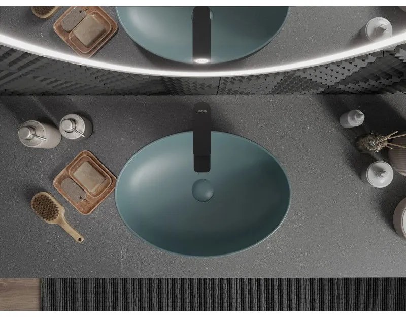 Mexen Cornelia, umývadlo na dosku 50 x 36 cm, svetlá zelená matná, 21885048