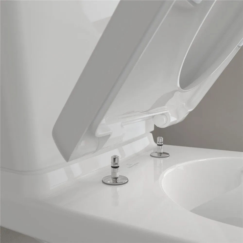 VILLEROY &amp; BOCH O.novo Compact WC misa kombi s hlbokým splachovaním bez vnútorného okraja, zadný odpad, 370 x 605 mm, biela alpská, 5689R001