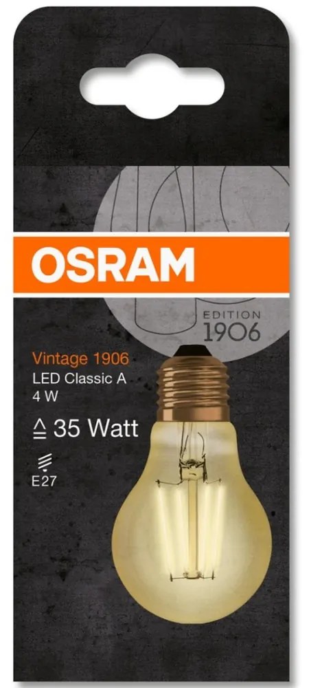 LED žiarovka E27 A60 4W = 36W 410lm 2400K Warm 360° OSRAM Vintage 1906