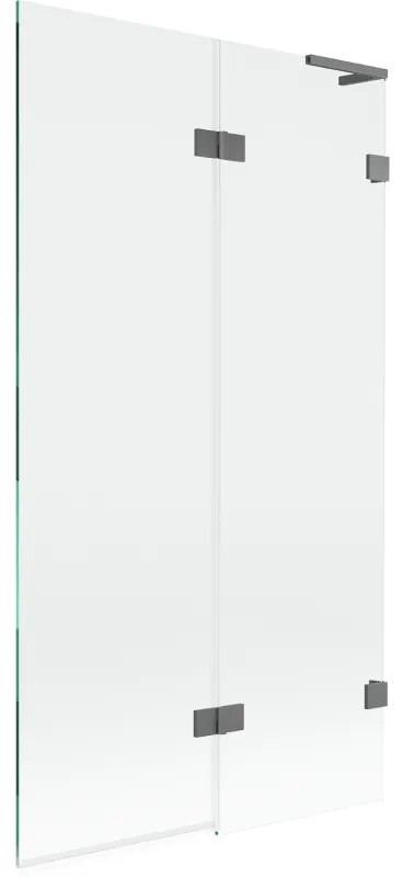 Mexen Lunar L, 2-krídlová vaňová zástena pravá 100 x 150 cm, číre sklo, grafitová, 897L-100-100-95-00-P