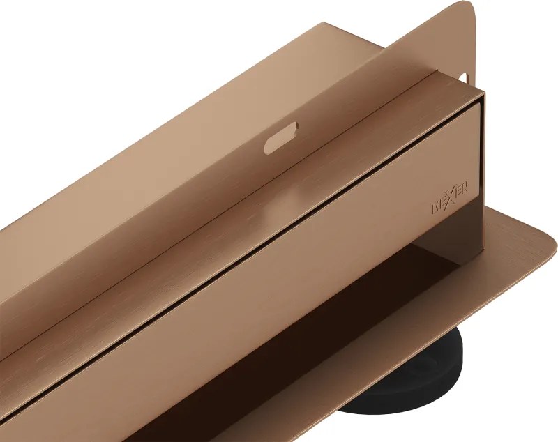Mexen Flat Wall lineárny stenový odtok 2v1 90 cm, brúsená meď - 1C30090