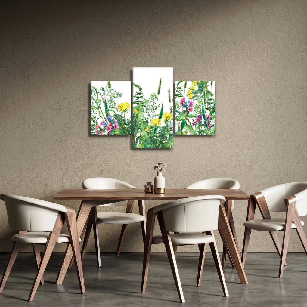 Obraz - Maľované lúčne kvety (90x60 cm)