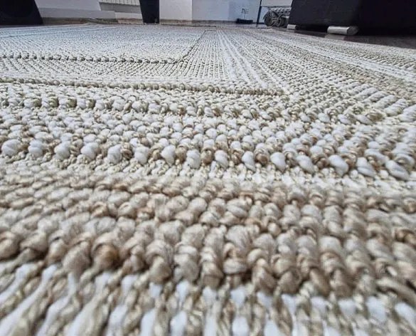 HU Béžový moderný koberec Boho 872-B so vzorom obdĺžnikov Rozmer: 60x100 cm