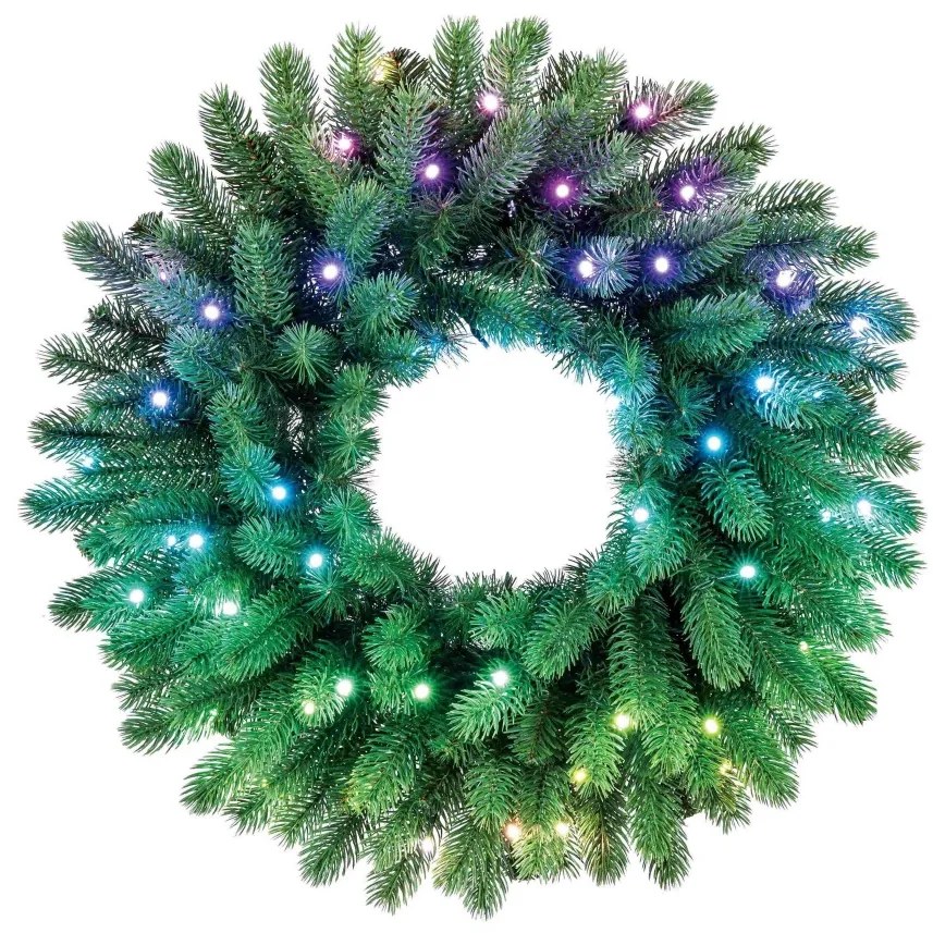 Twinkly GD20P4425P00 - LED RGB Stmievateľný vianočný veniec 50xLED pr. 60 cm Wi-Fi