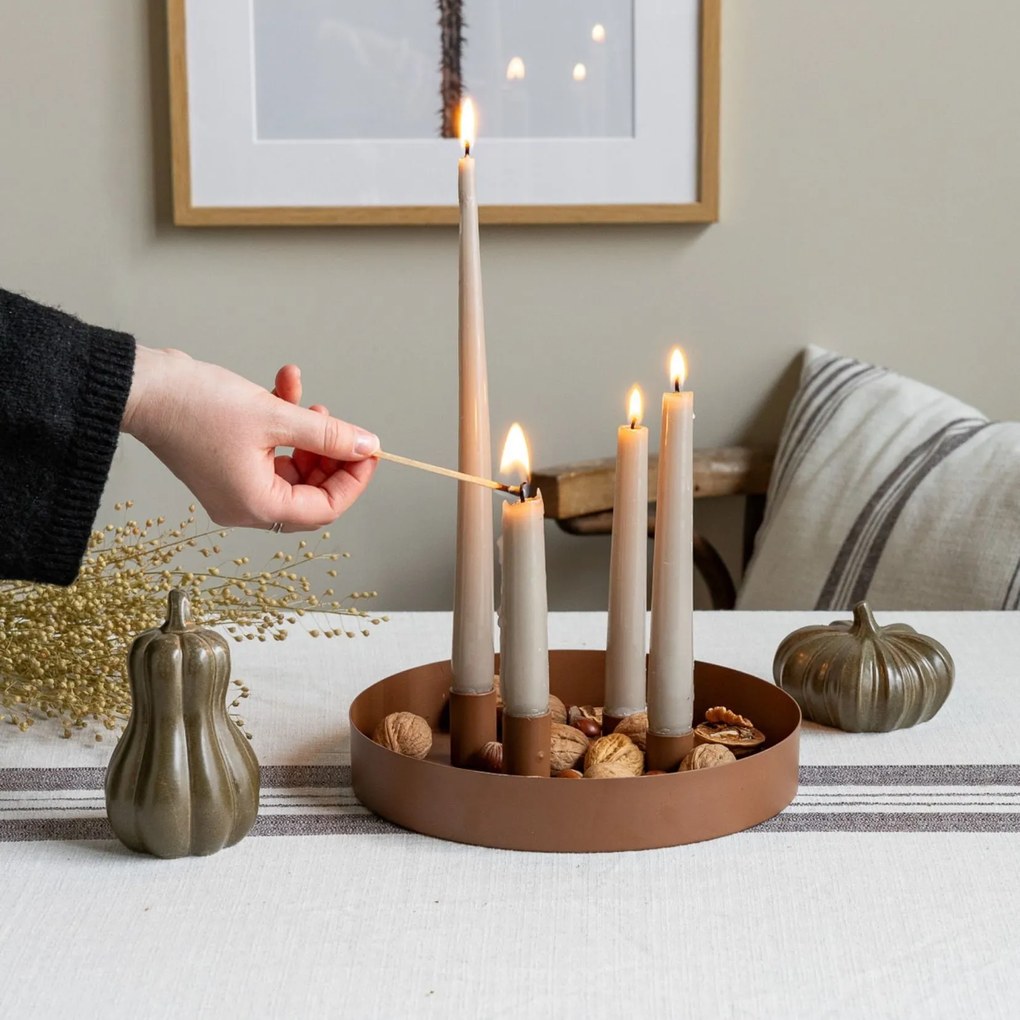 Storefactory Magnetický adventný svietnik Sund Brown Round