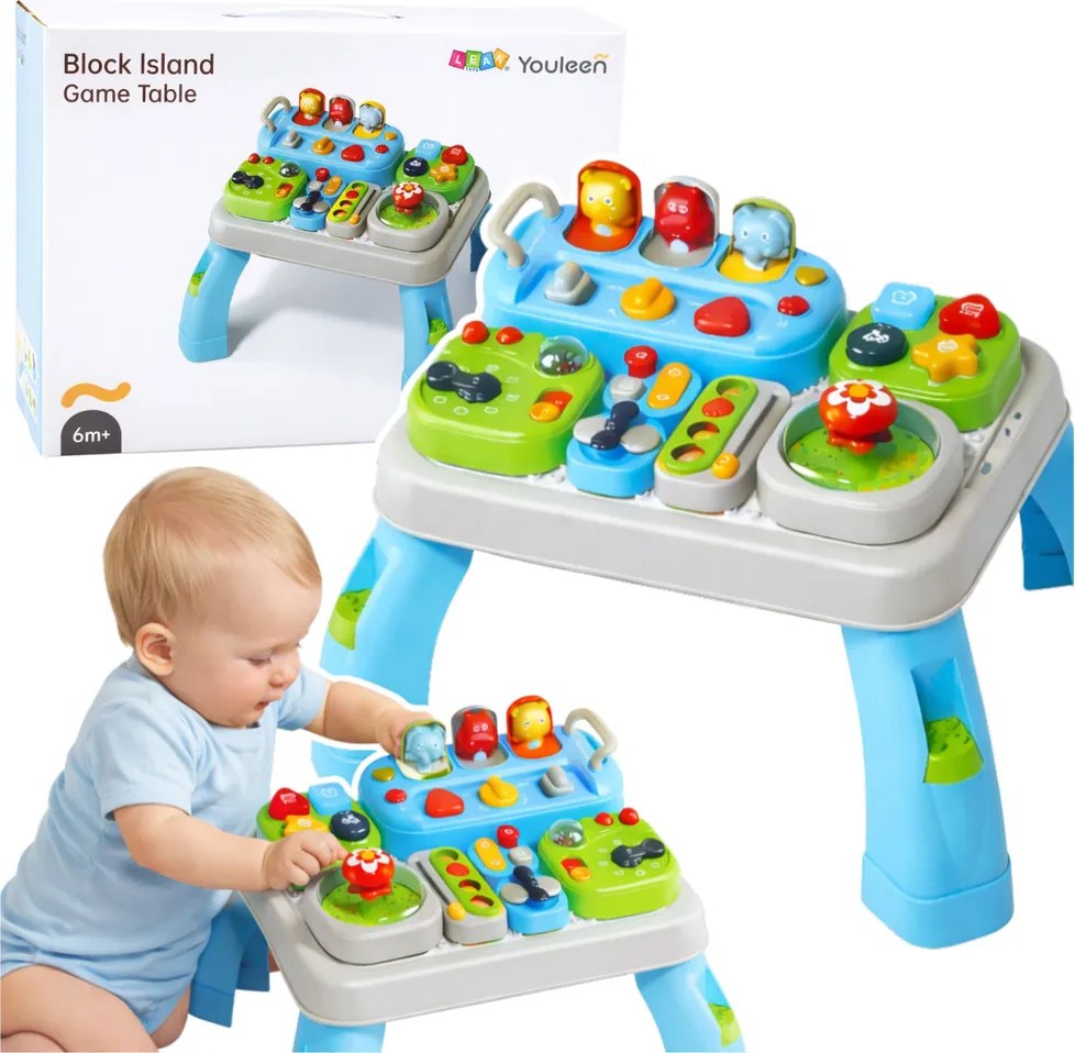 LEAN Toys Interaktívna vzdelávacia stolička pre batoľa – moduly so zvukmi