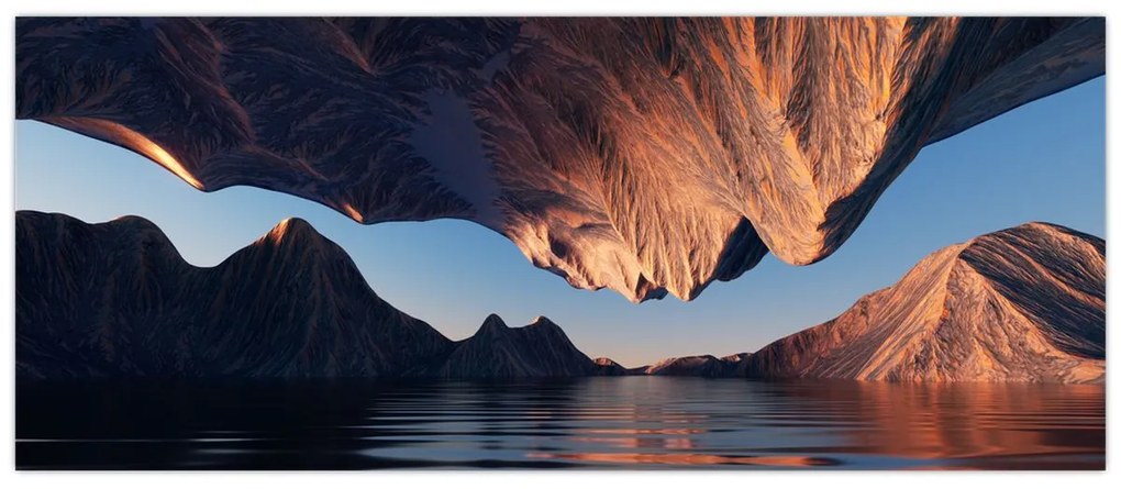 Obraz - 3D útesy (120x50 cm)