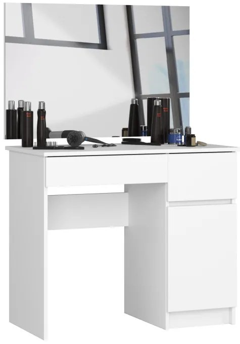 Toaletný stolík so zrkadlom CLP P-2/SL 900x600 pravý, biely