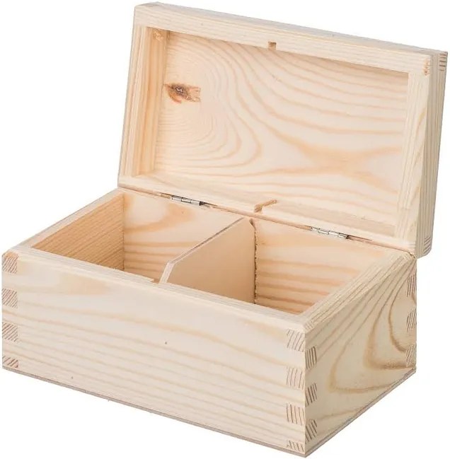 Drevobox Drevená krabička na čaj (2 priehradky)