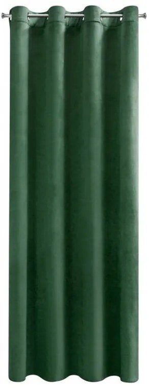DECOREUM  Jednofarebný zamatový záves 140 cm x 250 cm zelená 100 % polyester 121018