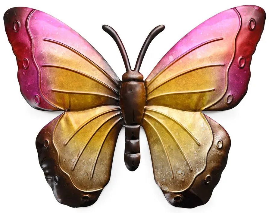 Nástenná kovová dekorácia motýľ BUTTERFLY 40 cm - viac farieb Farba: Fialová