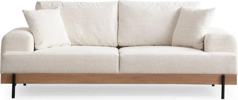 Trojmiestna pohovka Eti 220 cm biela/dub prírodný
