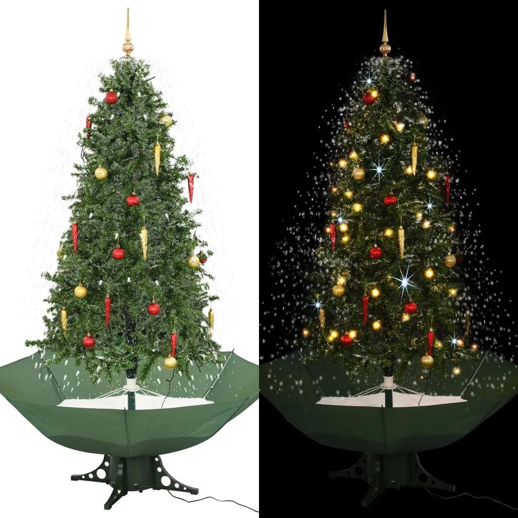 Snežiaci vianočný stromček dáždnikovým podstavcom zelený 190 cm 284337