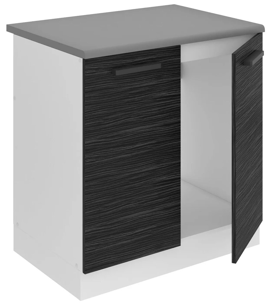 Kuchynská skrinka Belini Premium Full Version drezová 80 cm eben kráľovský s pracovnou doskou
