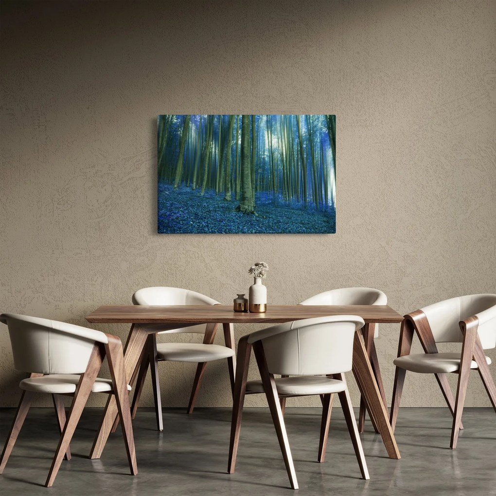 Obraz - Modrý les (90x60 cm)