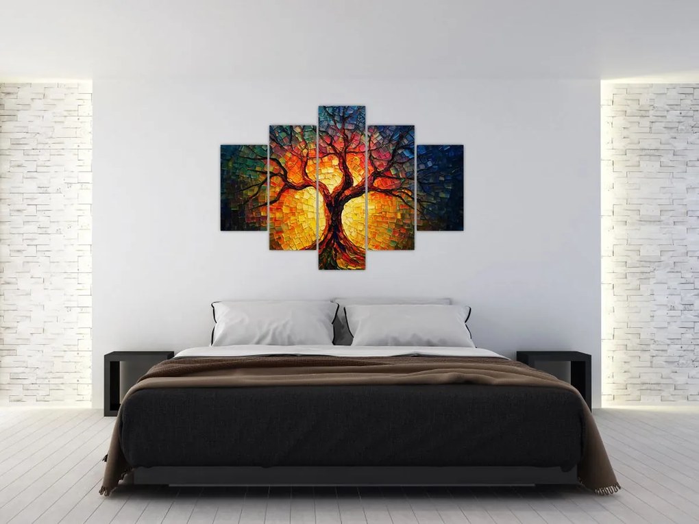 Obraz - Strom života v mozaike (150x105 cm)