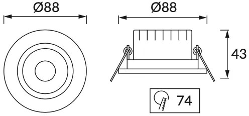 Strühm STRÜHM Bodové svietidlo MONI LED C 5 W WW SILVER 3227