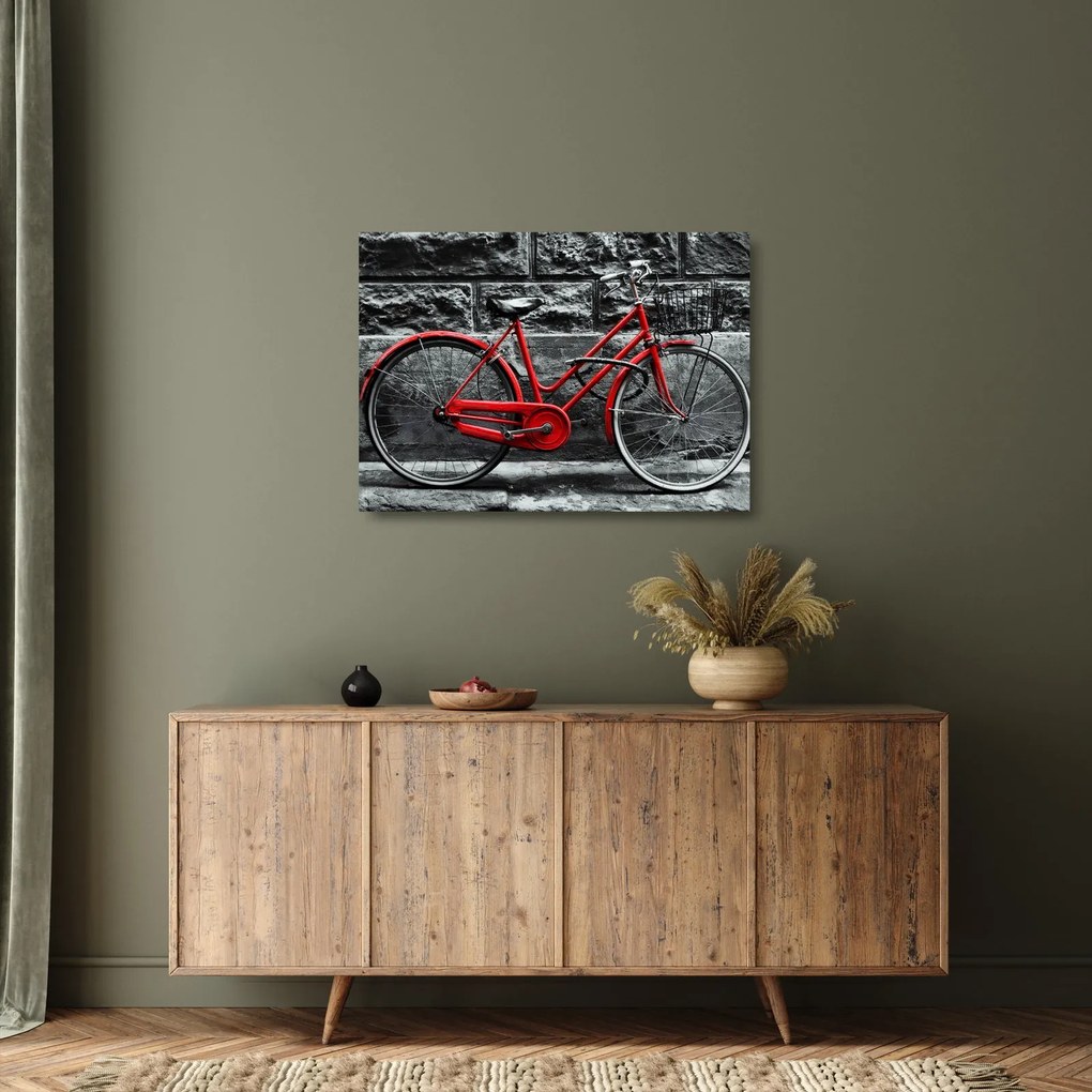Sklenený obraz - Historický bicykel (70x50 cm)