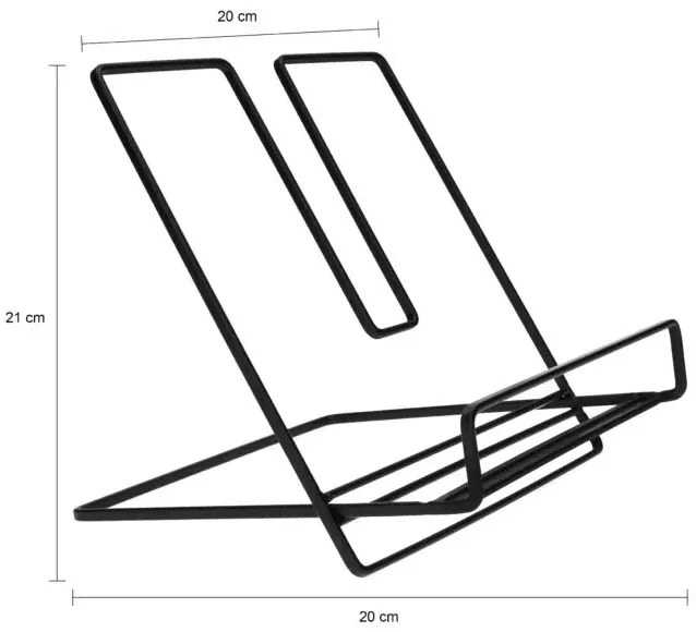 Zeller Present Kuchynský držiak na tablet a kuchárky, čierny kov NEMO