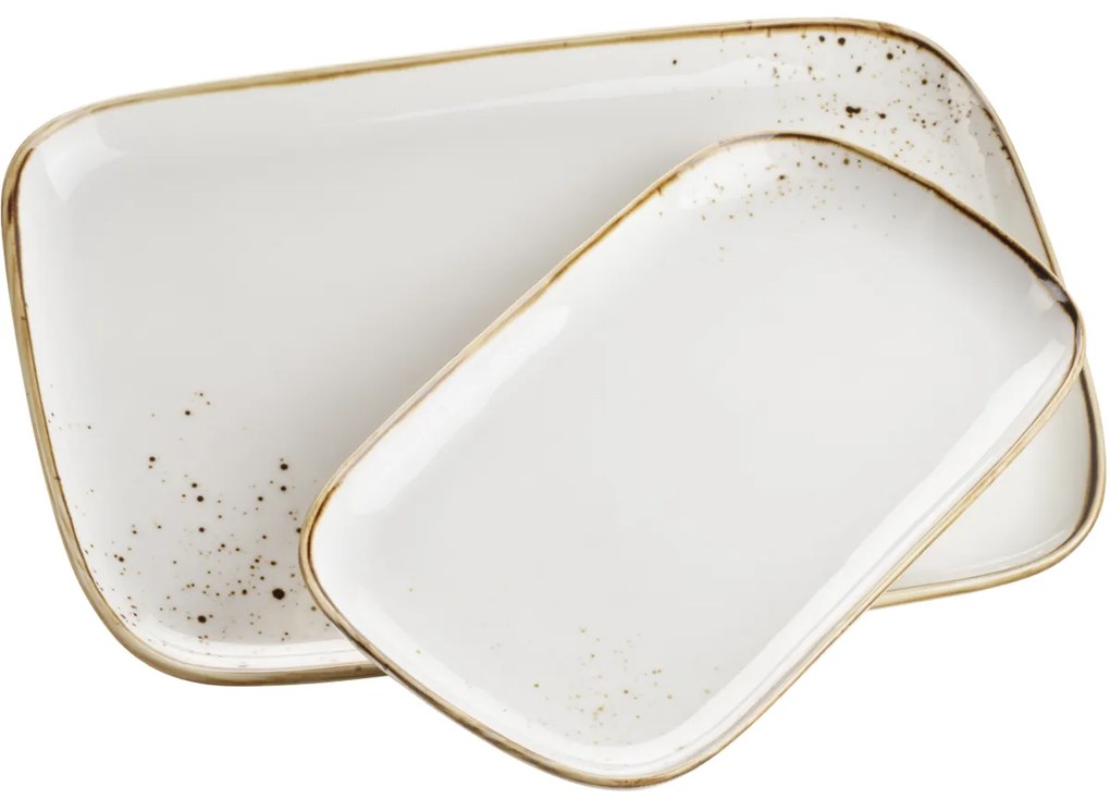 Mäser 2-dielna sada táců Pintar White hnedé bodky