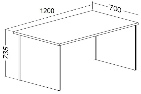 Stôl ProOffice A 70 x 120 cm, čerešňa