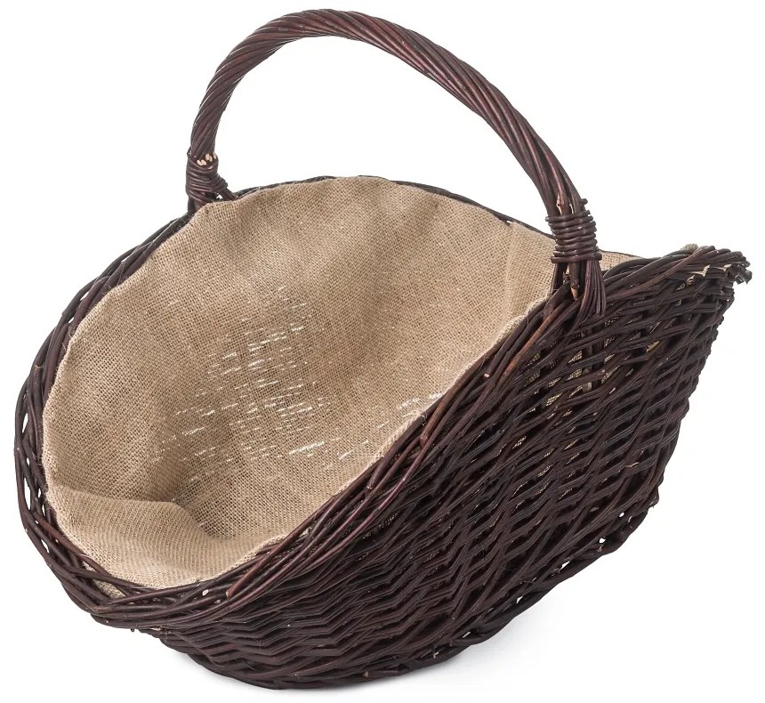 ČistéDrevo Prútený kôš na drevo tmavý