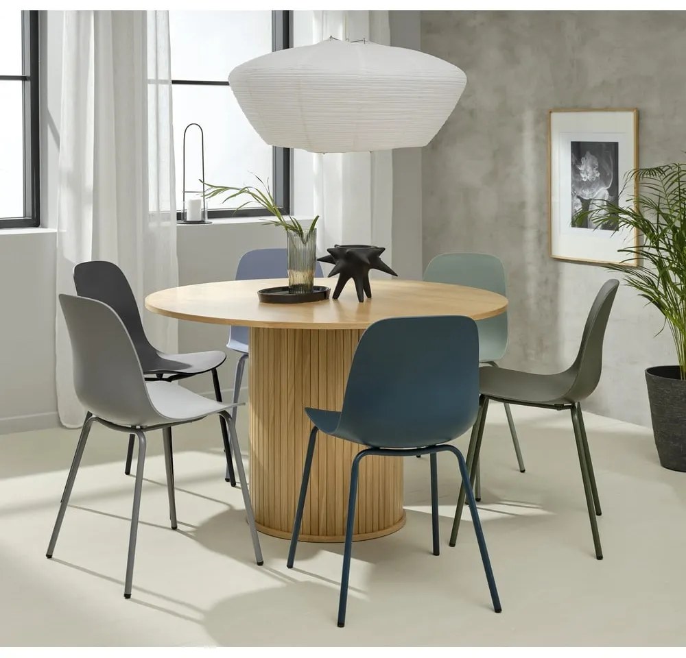 Tyrkysovomodrá plastová jedálenská stolička Whitby – Unique Furniture