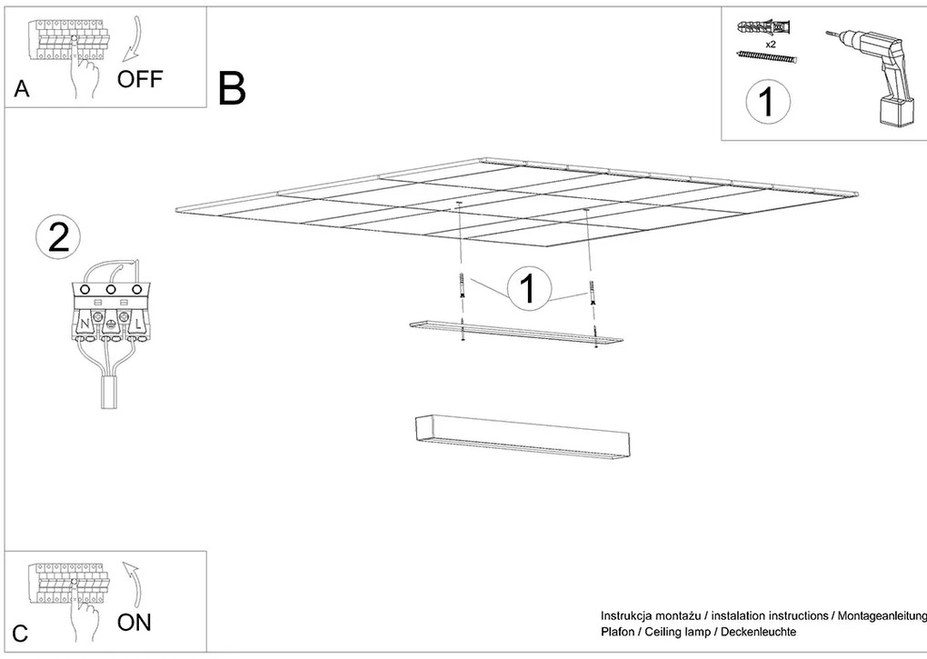 Stropné LED svietidlo Pinne 90, 1x LED 25w, 3000k, w