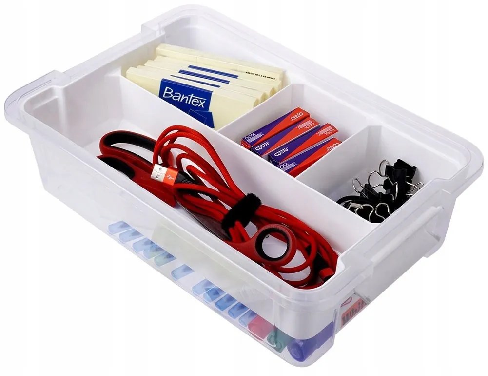 Organizér, úložný box 2v1, multifunkčný, biely STORMAX - 6 l, 32 x 23 x 11 cm