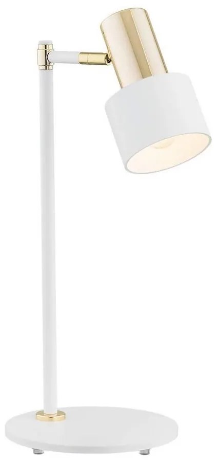 Argon 4256 - Stolná lampa DORIA 1xE27/15W/230V biela/mosadz AR4256