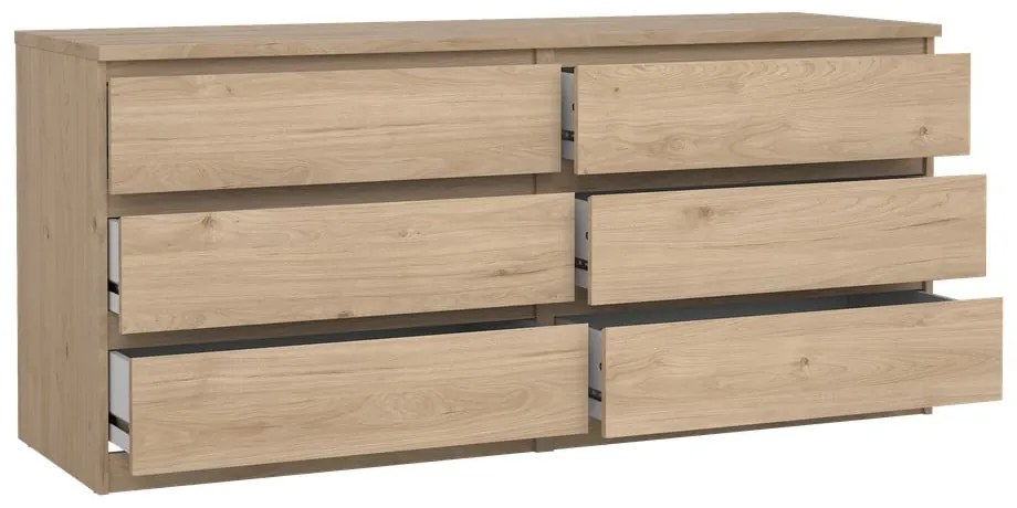 Komoda v dekore duba v prírodnej farbe 154x70x50 cm Naia – Tvilum