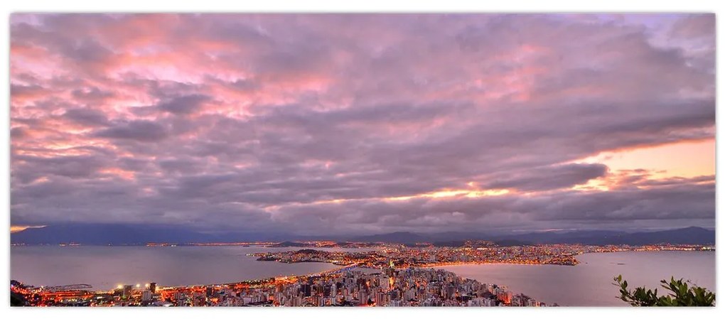 Obraz - Súmrak nad mestom (120x50 cm)