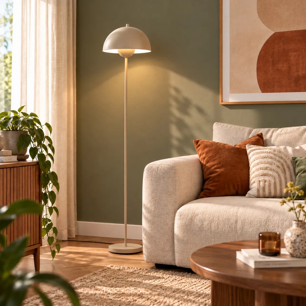 Retro stojaca lampa béžová 160cm - Magnax