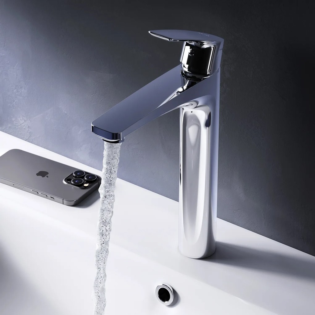 Umývadlová batéria AM.PM Gem FGA92200 vysoká s odtokovým ventilom, chróm