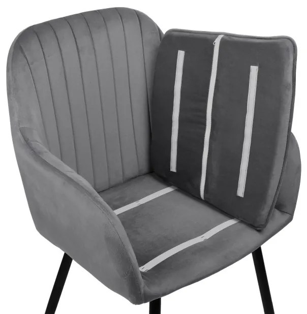Jedálenská stolička SEVILLA zamatová, grafitová
