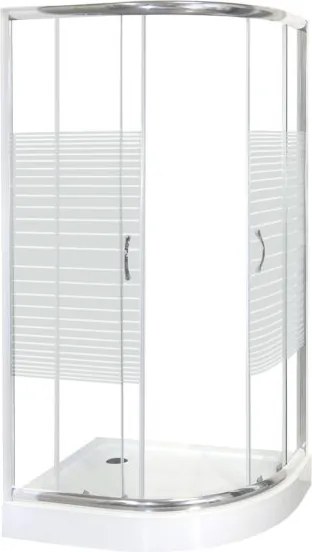 Novoterm Asymetrický sprchovací kút NV-Madera 100x80 ĽAVÝ chróm/potlač + vanička