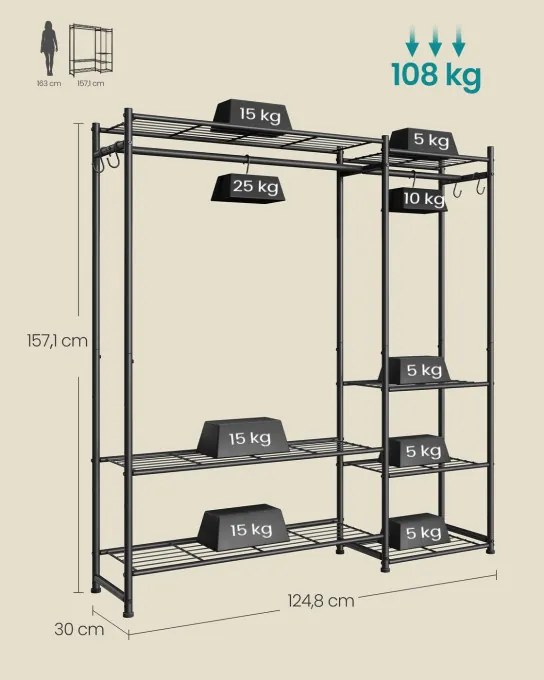 Otvorená šatníková skriňa LGR010BZ01
