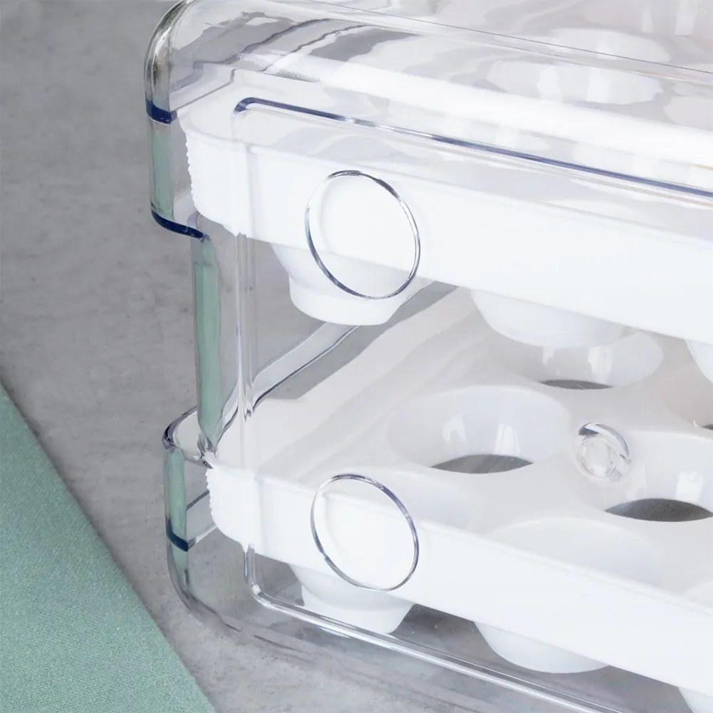 VILDE Box na vajíčka, organizér na vajcia do chladničky, 2 poschodia, na 40 vajec