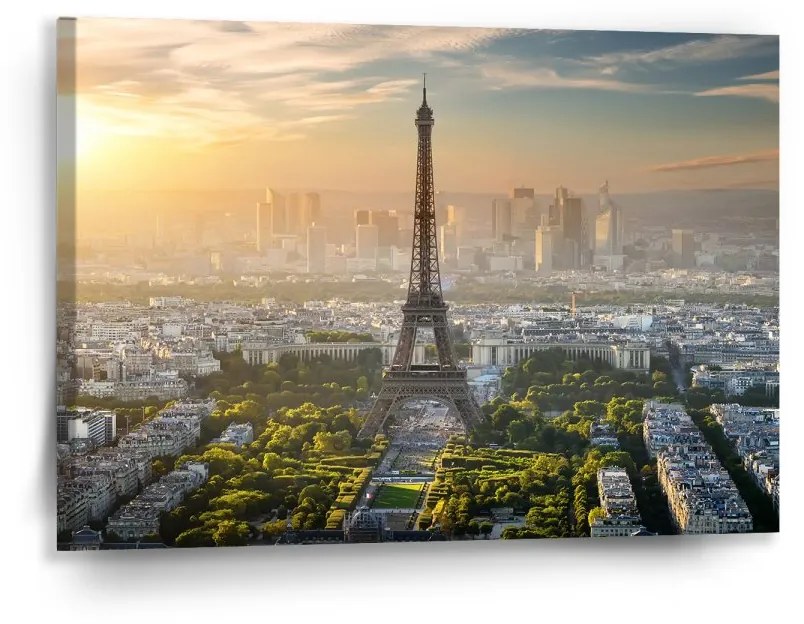 Sablio Obraz Paríž Eiffelova veža Skyline - 90x60 cm