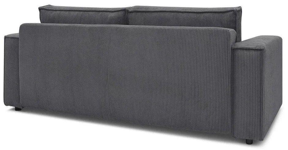 Tmavosivá menčestrová rozkladacia pohovka 245 cm Nihad – Bobochic Paris