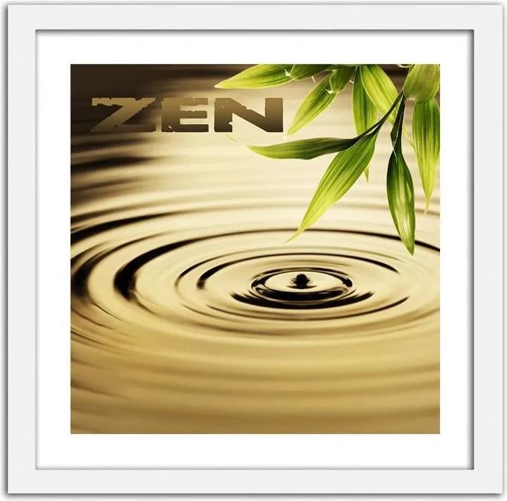 CARO Obraz v ráme - Zen - The Element Of Water Biela 20x20 cm