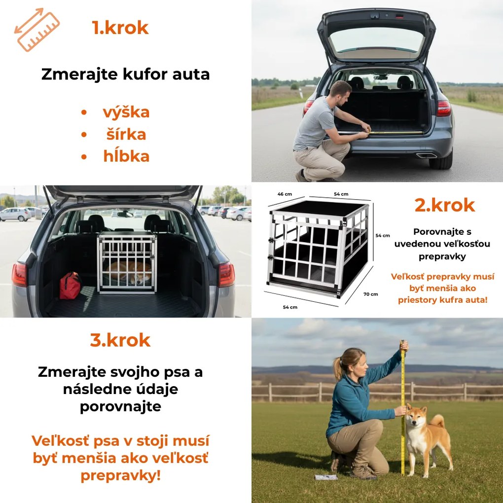 Prepravka pre psa BRUNO, 70x54x51cm, strieborná/čierna Cadoca