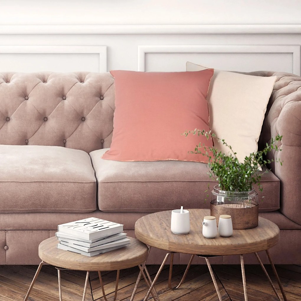 DEKORAČNÁ OBLIEČKA NA VANKÚŠ LEN4 45X45 CM KRÉMOVÁ