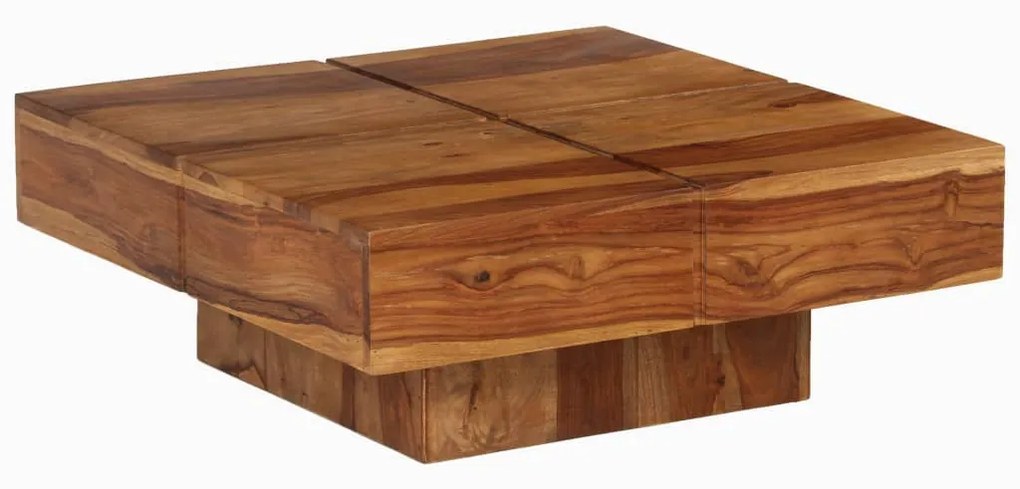vidaXL Konferenčný stolík, masívne sheeshamové drevo, 80x80x30 cm