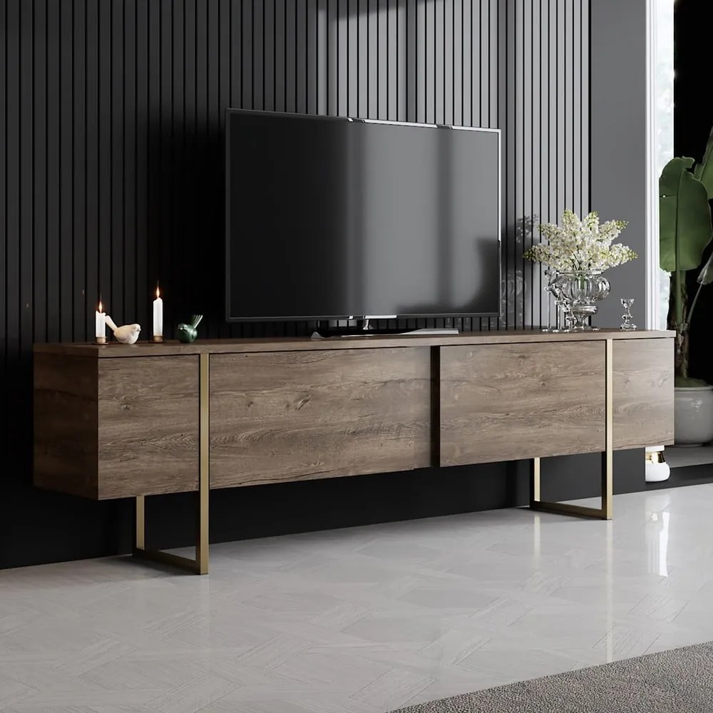 TV stolík v dekore orecha v prírodnej farbe 180x30 cm Luxe – Kalune Design