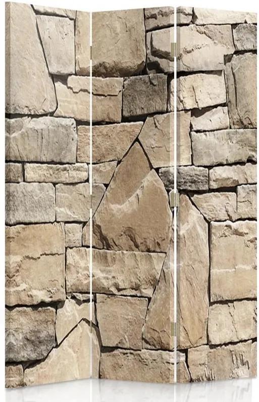CARO Paraván - Sandstone Wall 1 | trojdielny | obojstranný 110x150 cm
