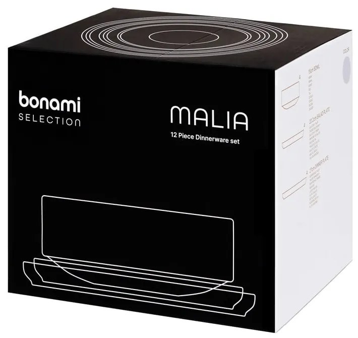 Kameninová jedálenská súprava 12 ks pre 4 osoby Malia – Bonami Selection